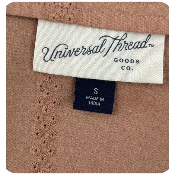 Universal Thread Short Sleeve Peplum Top 100% Cotton Orange Rust Women's Size S - Picture 4 of 10